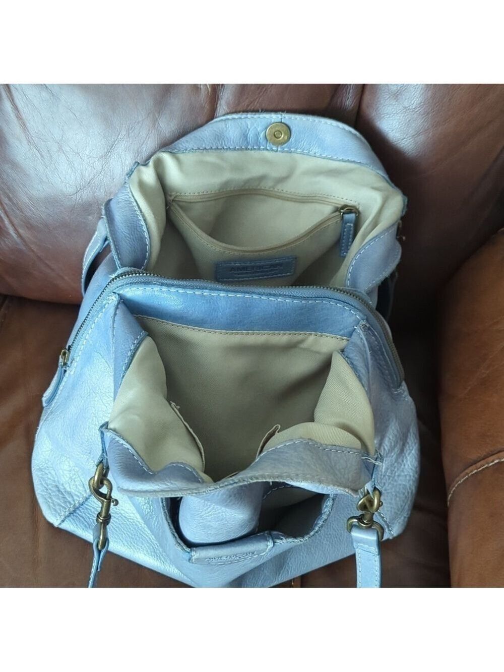 American Leather Co. Austine Triple Entry Bucket Bag - Picture 5 of 12